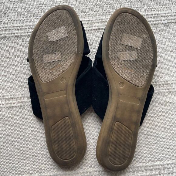 Lulus  Santana Black Suede Slide Sandals, Size 10 - Picture 4 of 5